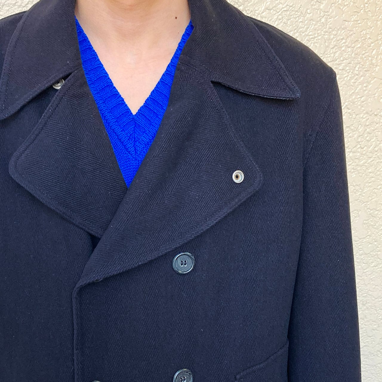 90'S ARMANI JEANS 48 P-Coat made in Italy Vintage ウールカシミヤ