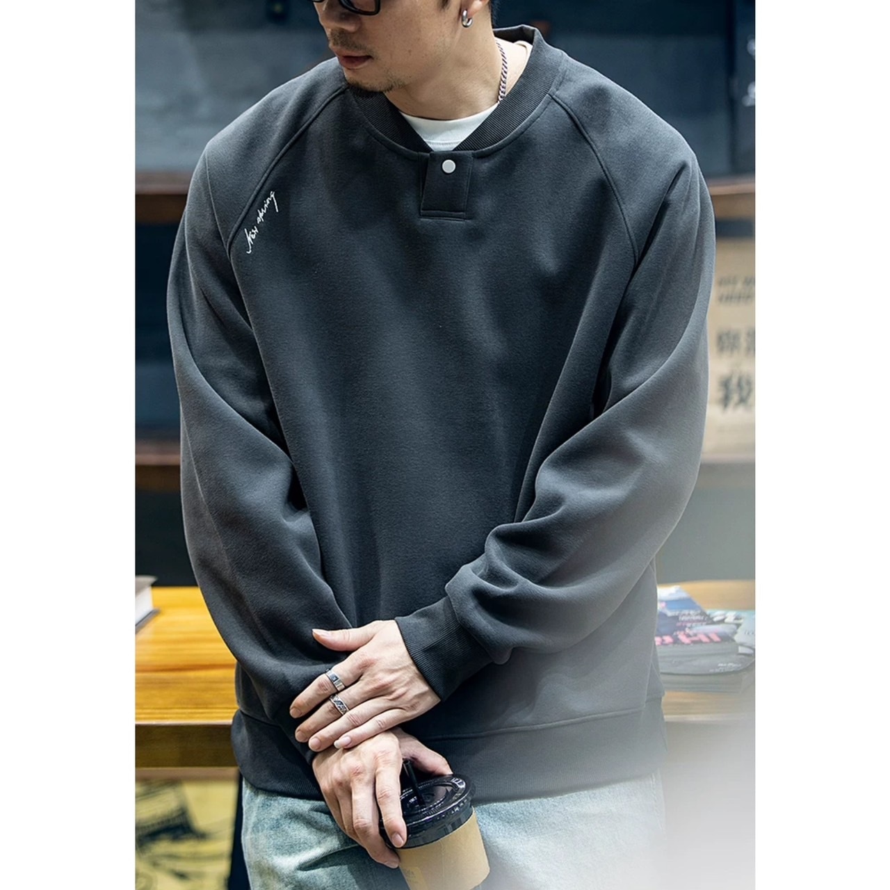 Side logo crew neck sweat 0026 - 6