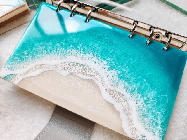 421.オーシャンレジンアート 手帳型ノート