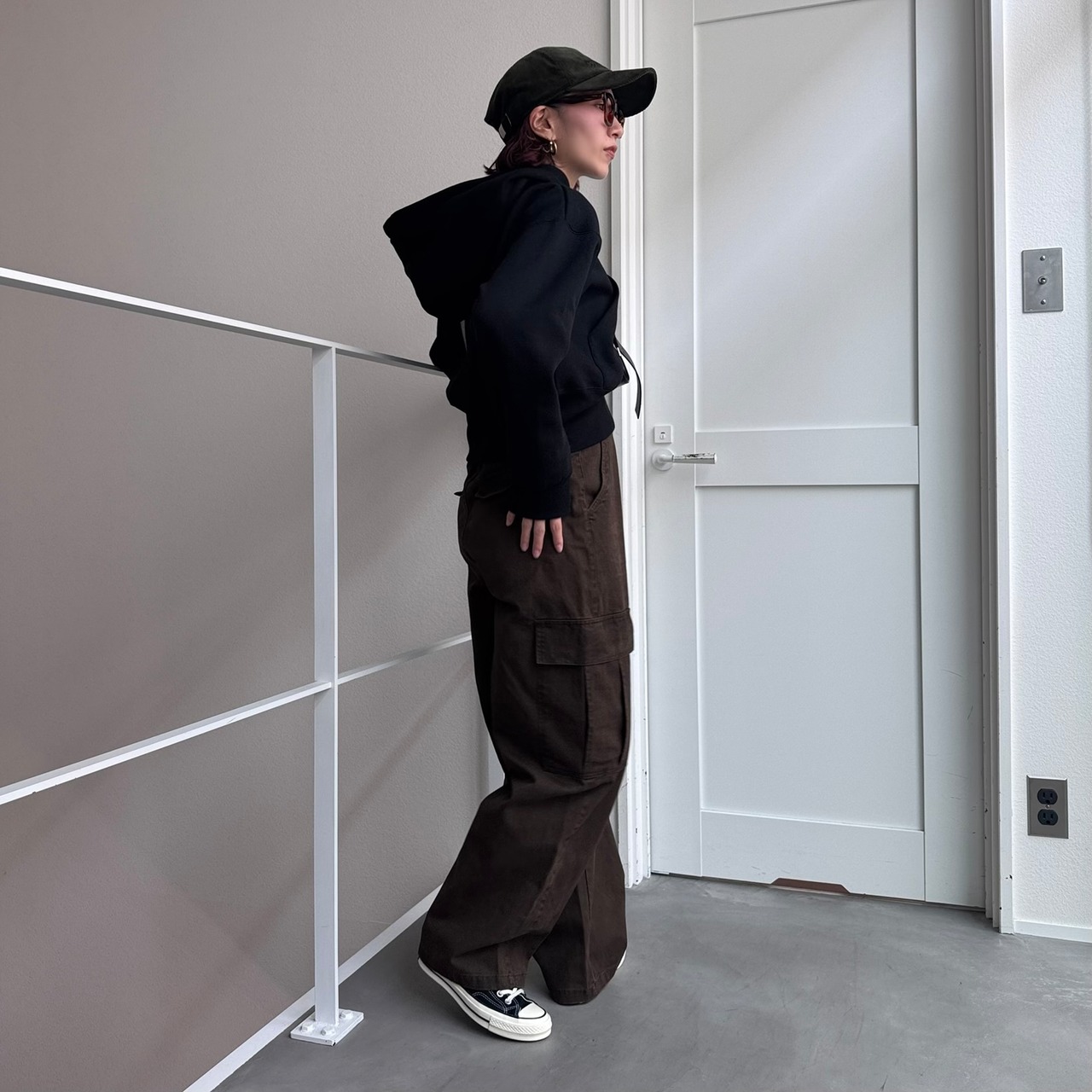 ヴィンテージライクストレートカーゴPT/ブラウン