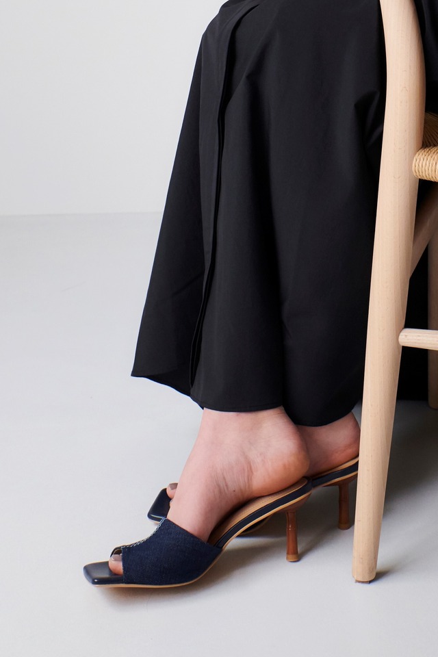 Bamboo square mule DENIM