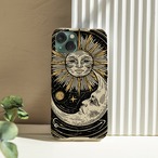 受注生産 iPhoneケース 太陽と月のモノトーン星図｜天体図 STAR034C