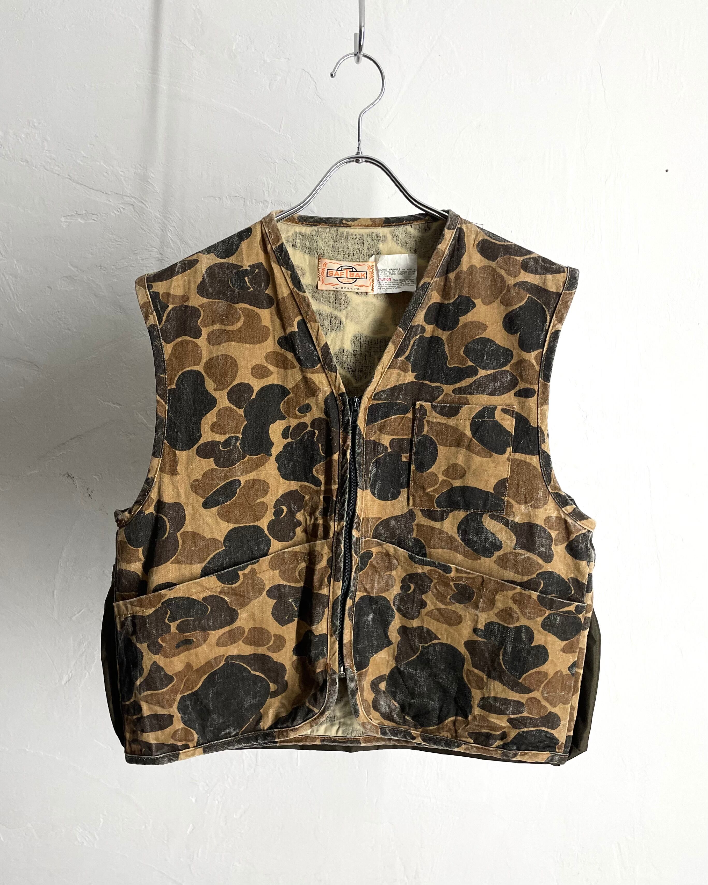 70s SAFTBAK Duck-Hunter Camo Zip-up Vest | VOLAR