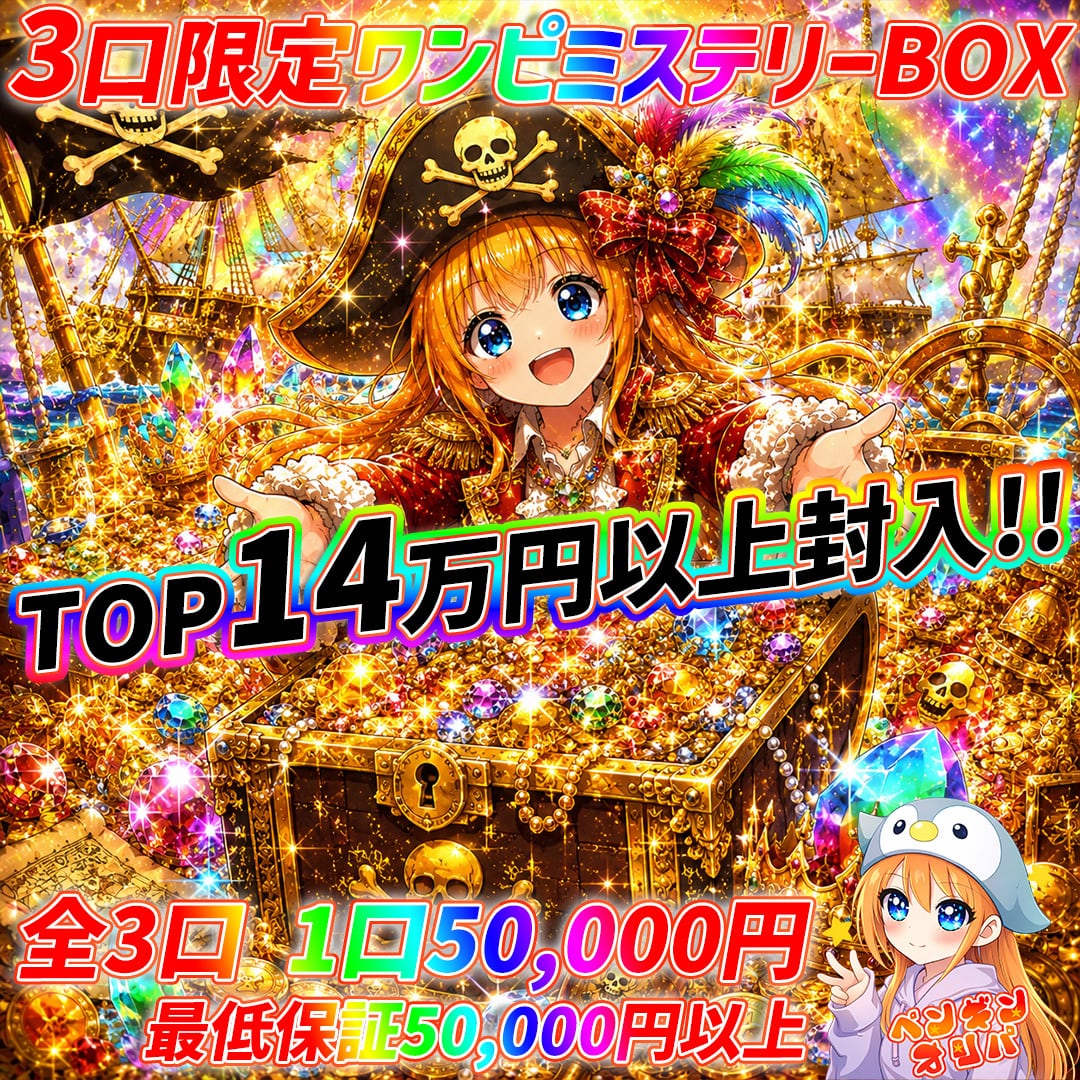 6/28 3口限定ワンピースミステリーBOXオリパ 〜TOP14万以上封入、赤字