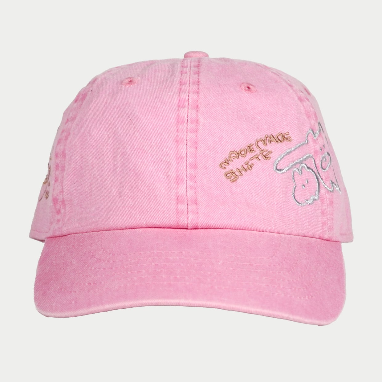 らくがき刺繍CAP / ピンク(MK-456) | もくもくちゃん公式 らくがき刺繍CAP / ピンク(MK-456) | もくもくちゃん公式
