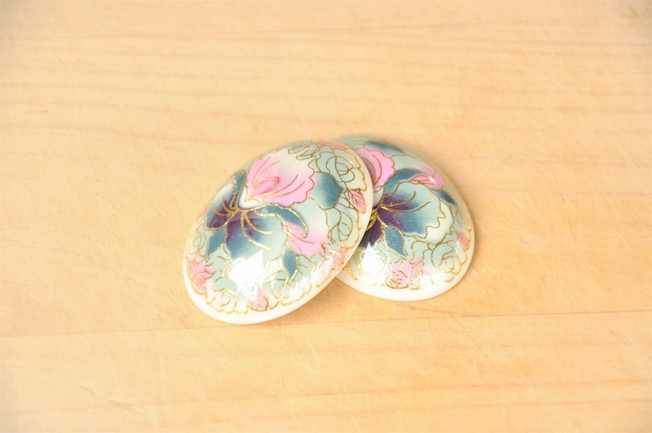 【再販】f - 47 オールド13 上品花模様 40×30mm