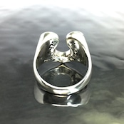 RHYTHMIC HORSESHOE RING with BLACK DIAMOND / リズミックホースシューリング・ブラックダイヤモンド