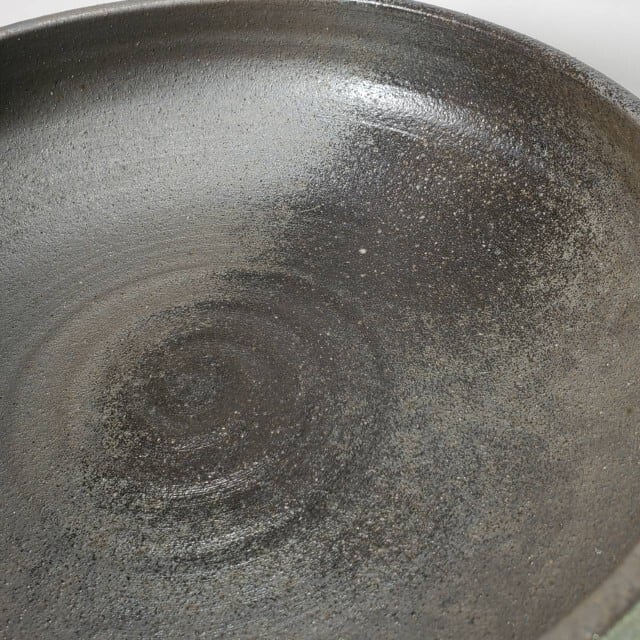 炭化ひねり水盤 12号 （信楽焼き・陶器・花瓶・花入れ・花器・壺・壷