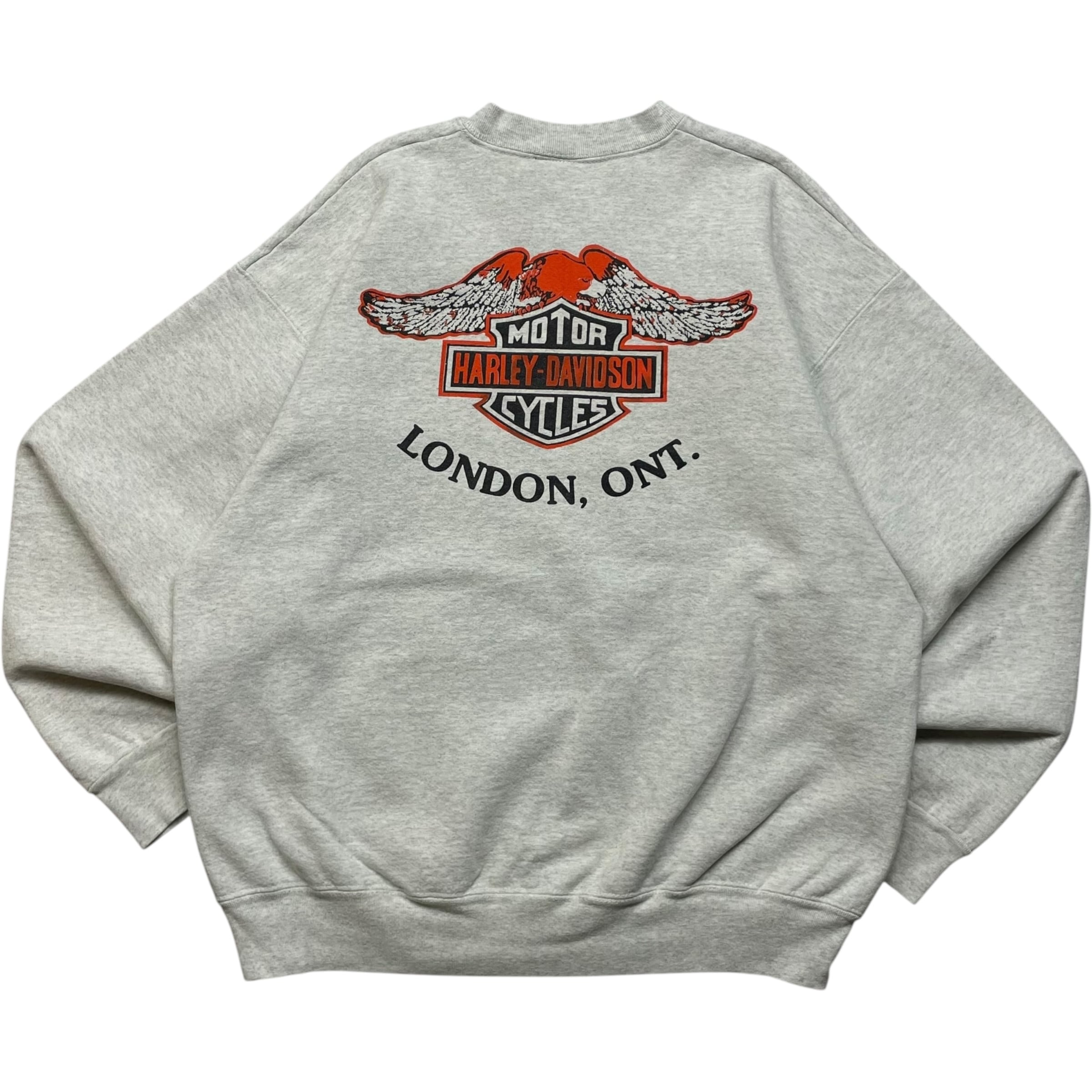 《L》 Harley-Davidson ハーレーダビッドソン ブートレグ 両面プリント ヘビーオンス グレー no.9010