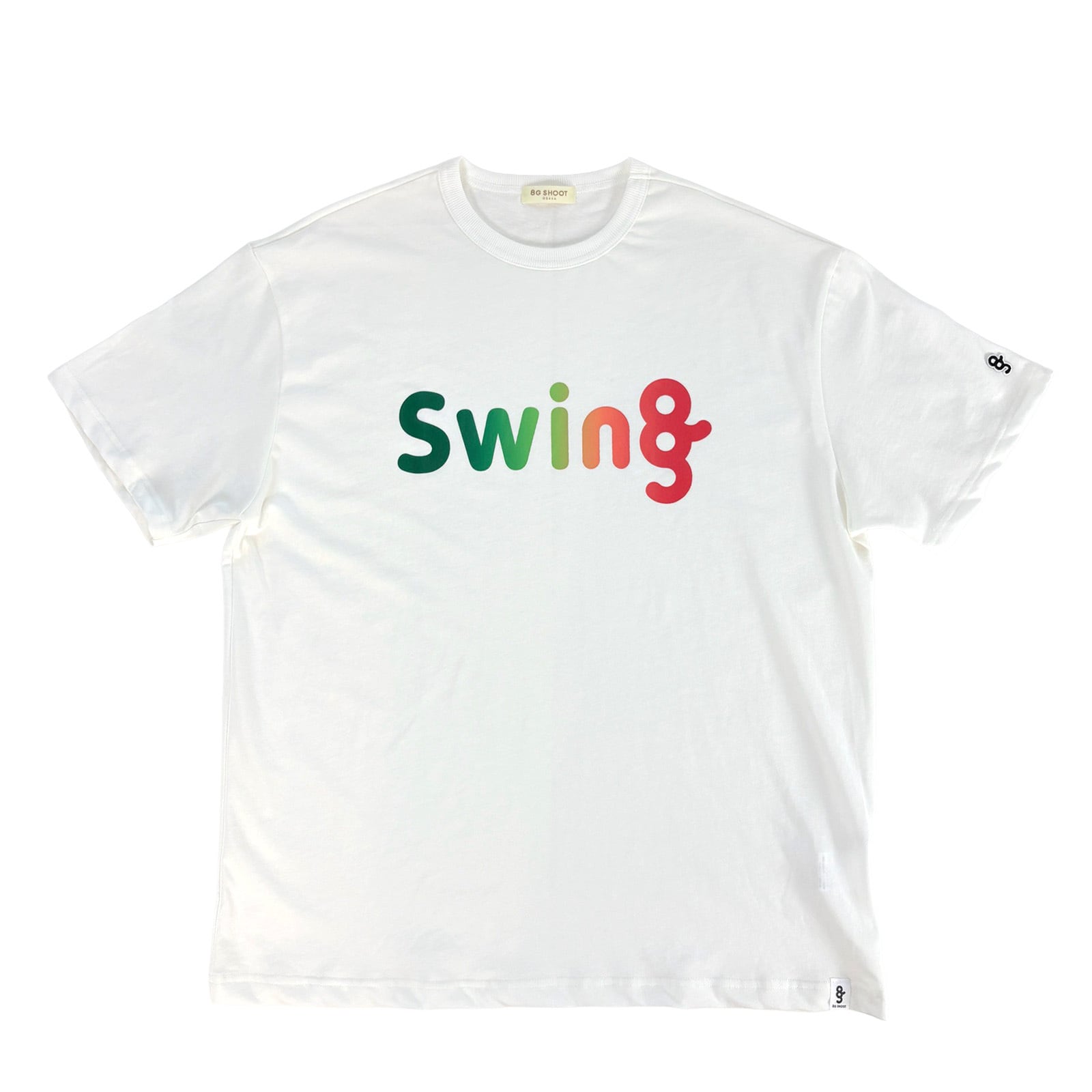 8G COTTON 100% PRINT TEE "SWING" RASTA color -WHITE-
