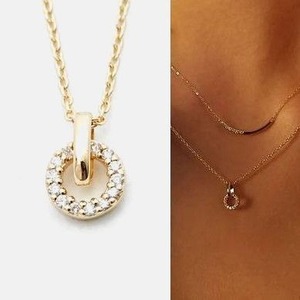 【レレリー】14K エタニティーサークルダイアモンドネックレス