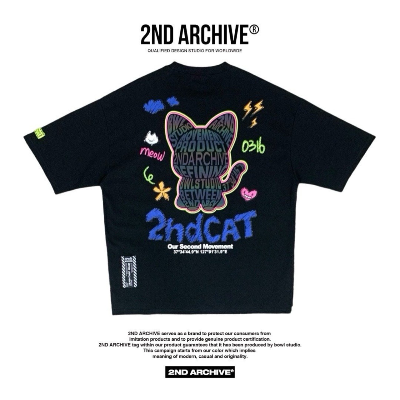 2ND007 2NDARCHIVE Tシャツ 韓国ファッション オーバーサイズ ユニセックス