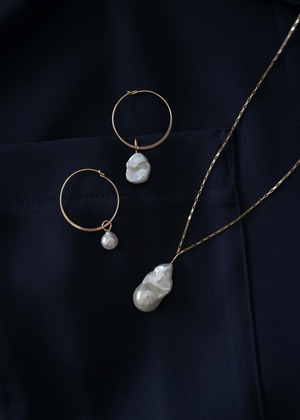 【片側販売】フープピアス金具-チャーム専用／K14GF- M size