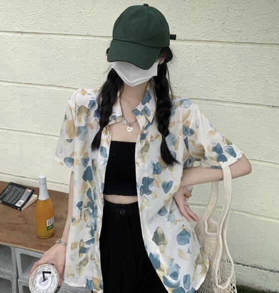 ファッション レディース トップス シャツ 半袖 アロハシャツ uvカット 夏