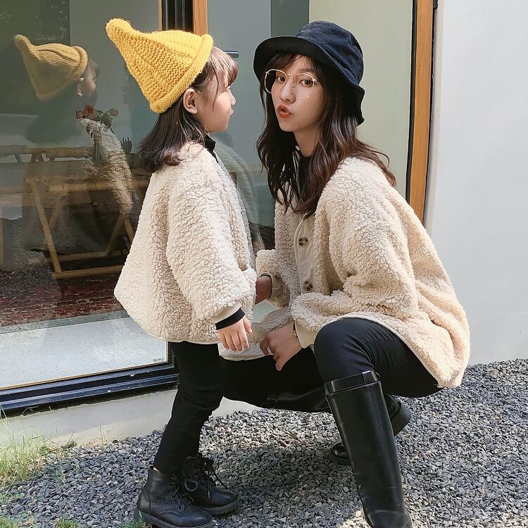 ボア ジャケット コート ママ ブルゾン 親子 ペアルック 韓国服  