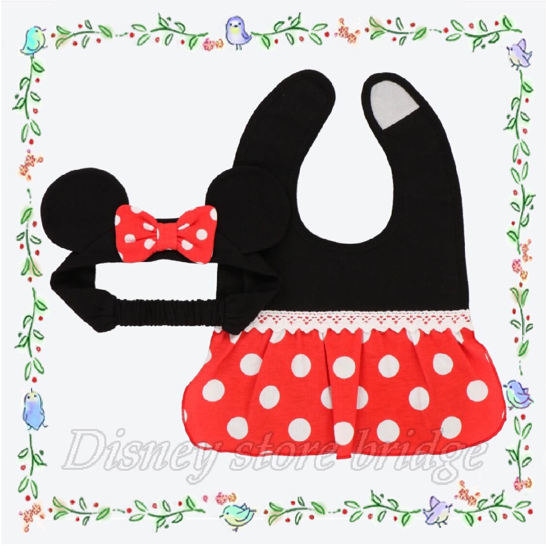 公式 ベビー スタイ ヘアバンド セット ミニー ディズニー 綿100％ 乳児用 幼児用 パーク限定 東京ディズニーランド ディズニーシー グッズ 綿