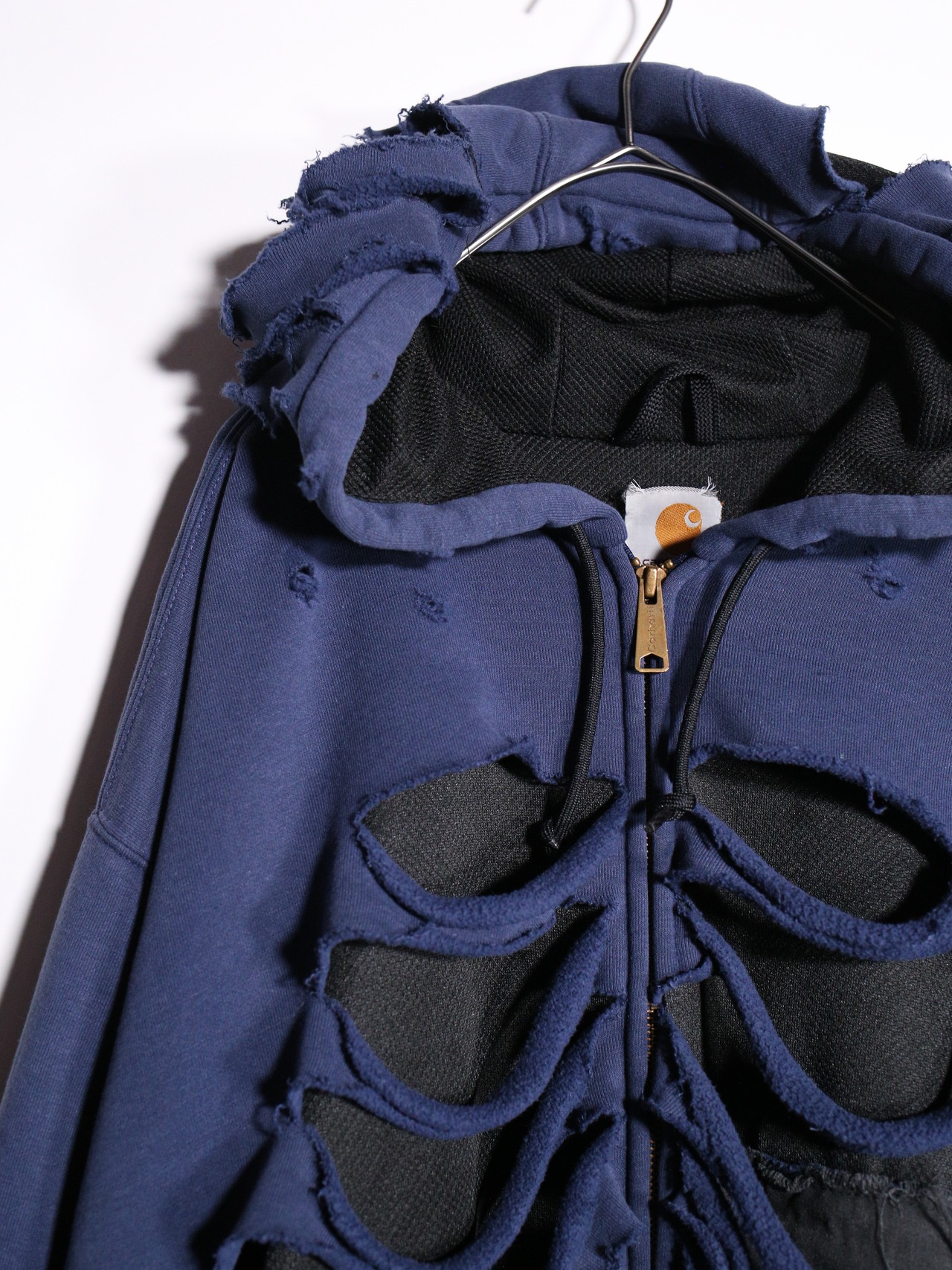 REMAKE / "carhartt" 肋骨 skull motif punk design zip-up foodie - 8