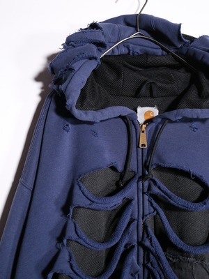 REMAKE / "carhartt" 肋骨 skull motif punk design zip-up foodie