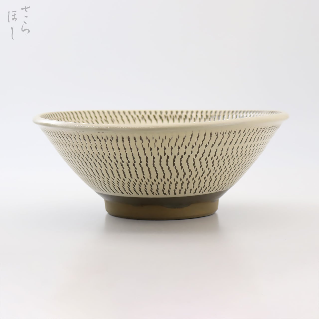 小鹿田焼 小袋窯 8寸丼 内外飛びかんな 白 直径約23.5cm 陶器 和食器