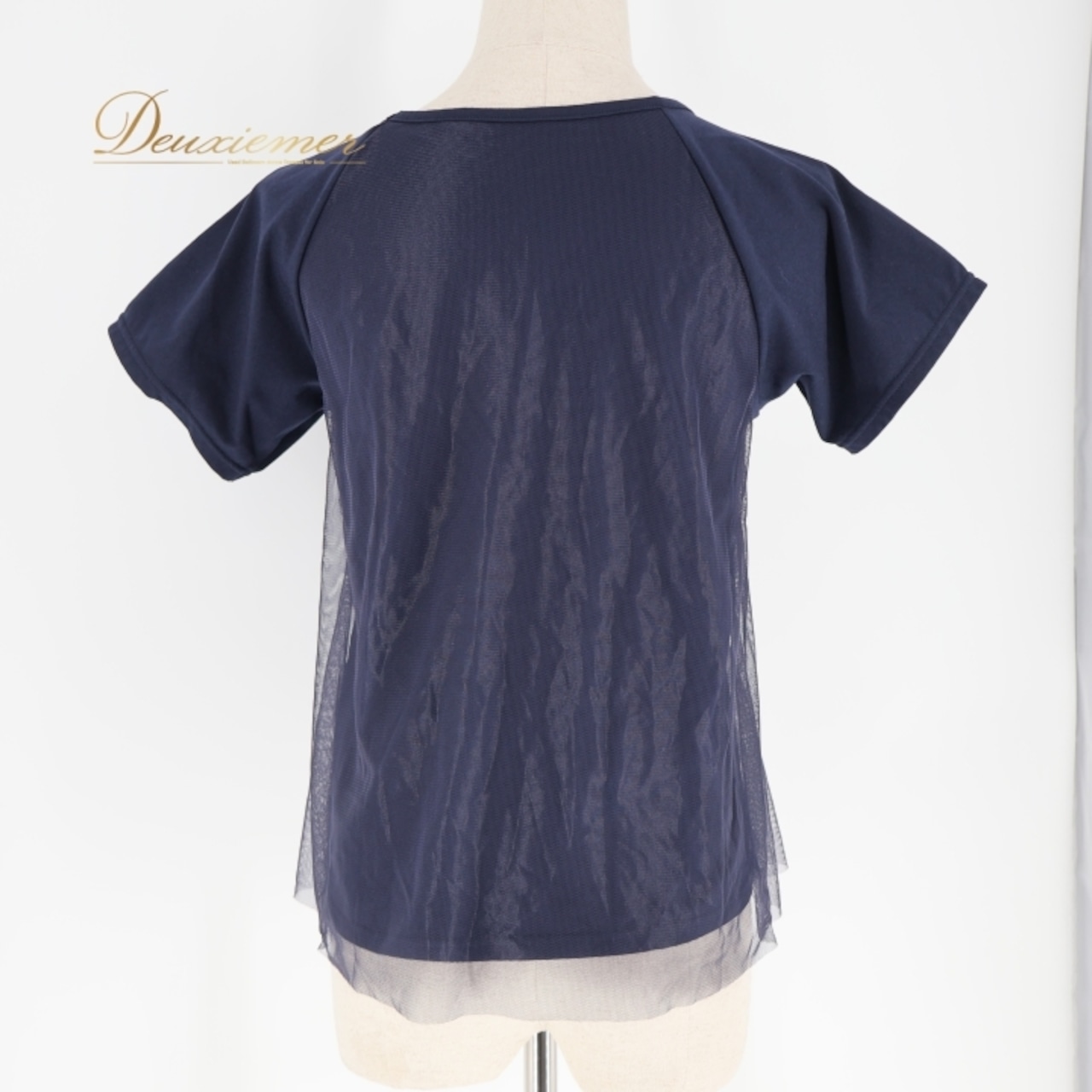 社交ダンス 衣装 トップス ブラウス ネイビー系 チャコット Chacott 紺 日本製 Tシャツ バレエ ヨガ 運動 練習 レッスン 伸縮 ストレッチ 無地 シンプル ダンス衣装 かわいい メッシュ生地