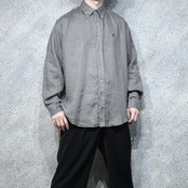 linen button down shirt gray