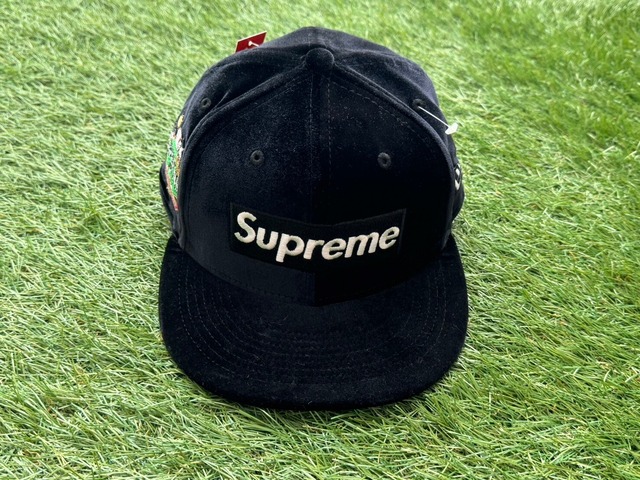 Supreme × NEW ERA VELOUR BOX LOGO CAP BLACK 59.6cm 21098