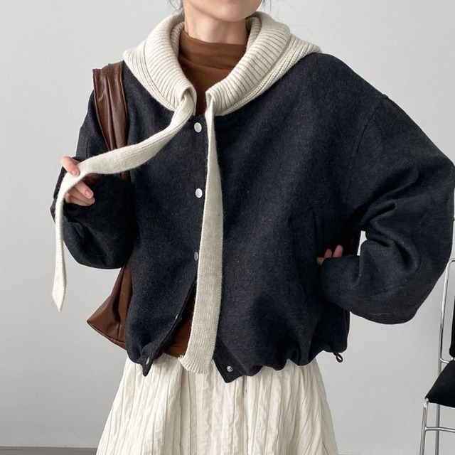 knit hooded jacket J00103