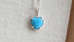 Sleeping Beauty  heart turquoise necklace 《silver925》【受注製作】