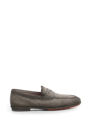SANTONI サントーニ メンズ ローファー レザー・スエード・ラバー ブラウン