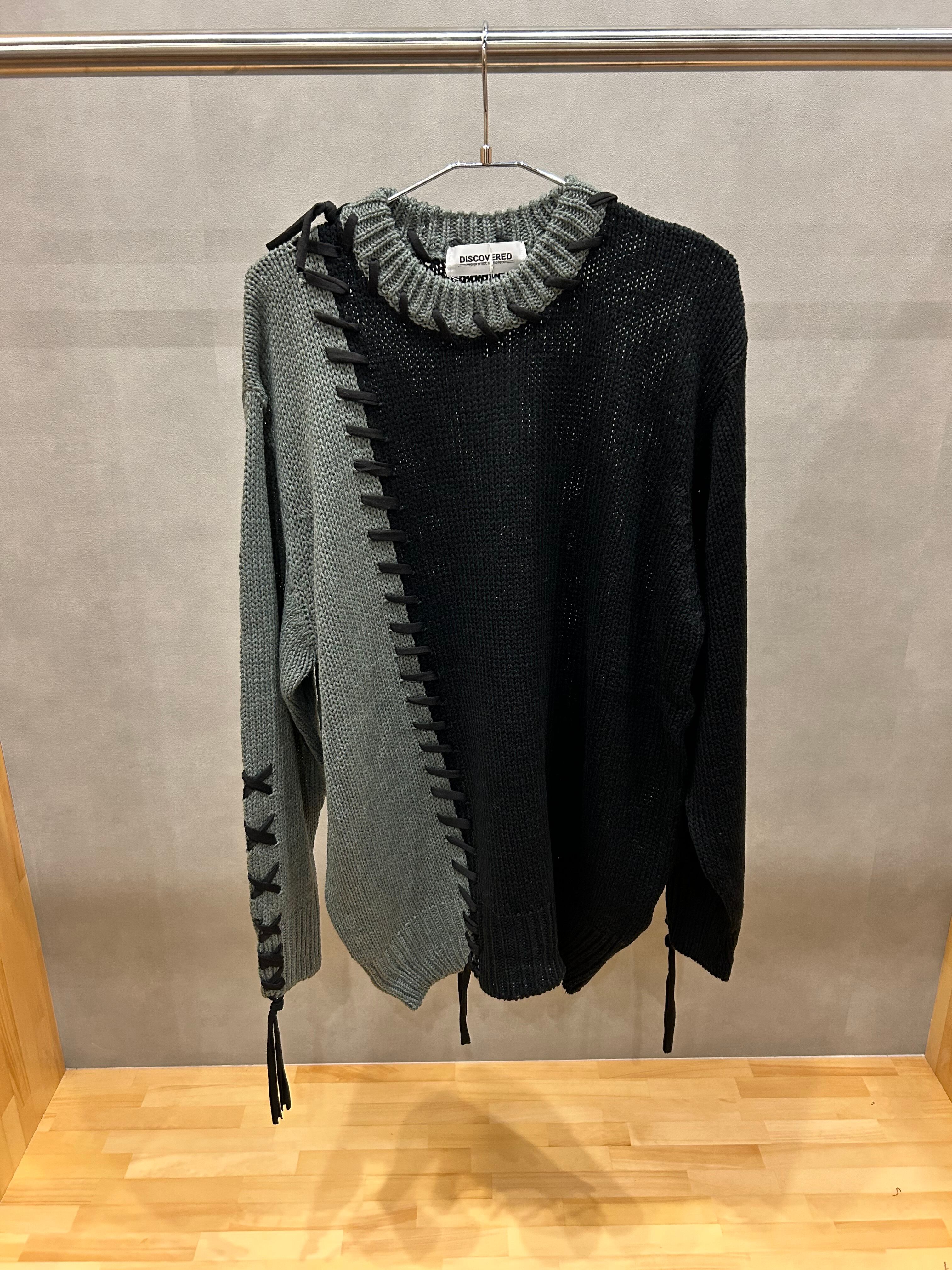 ディスカバードBRANKET STITCH WOOL SWEATER BLACK DISCOVERED ディスカバード】BRANKET STITCH WOOL SWEATER BLACK | delhezi