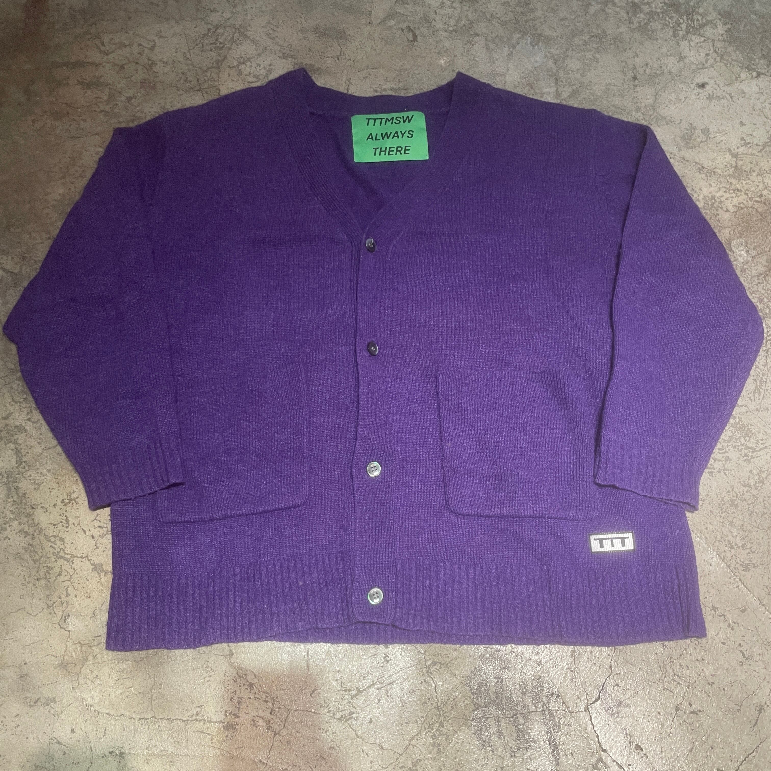 TTT TTTMSW ALWAYS THERE 紫カーディガン MSW ニットカーディガンパープル