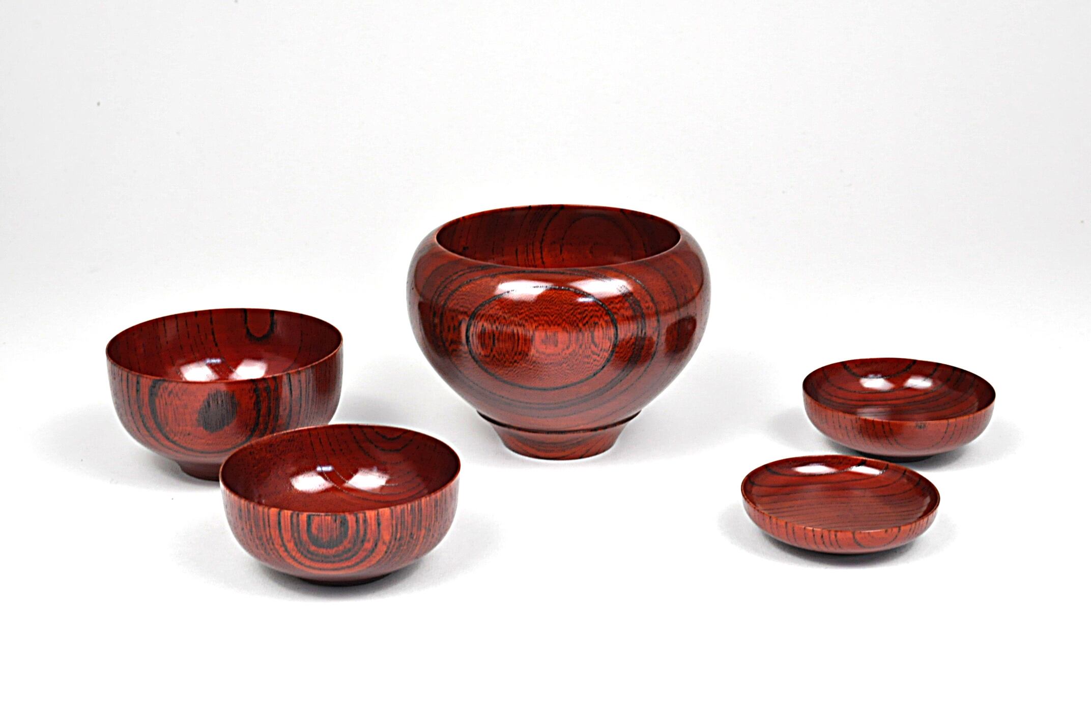 欅 応量器 福（5つ組） 赤摺 | 山中 漆器 嘉匠菴 @kasyoan カラフルな