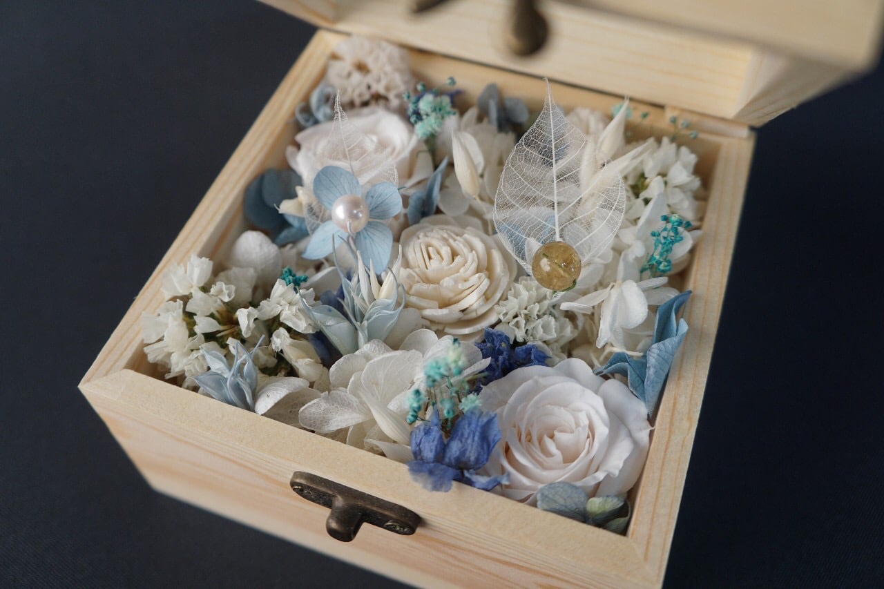 フラワージュエリーボックス ドライフラワータイプ 青ver | アトリエ
