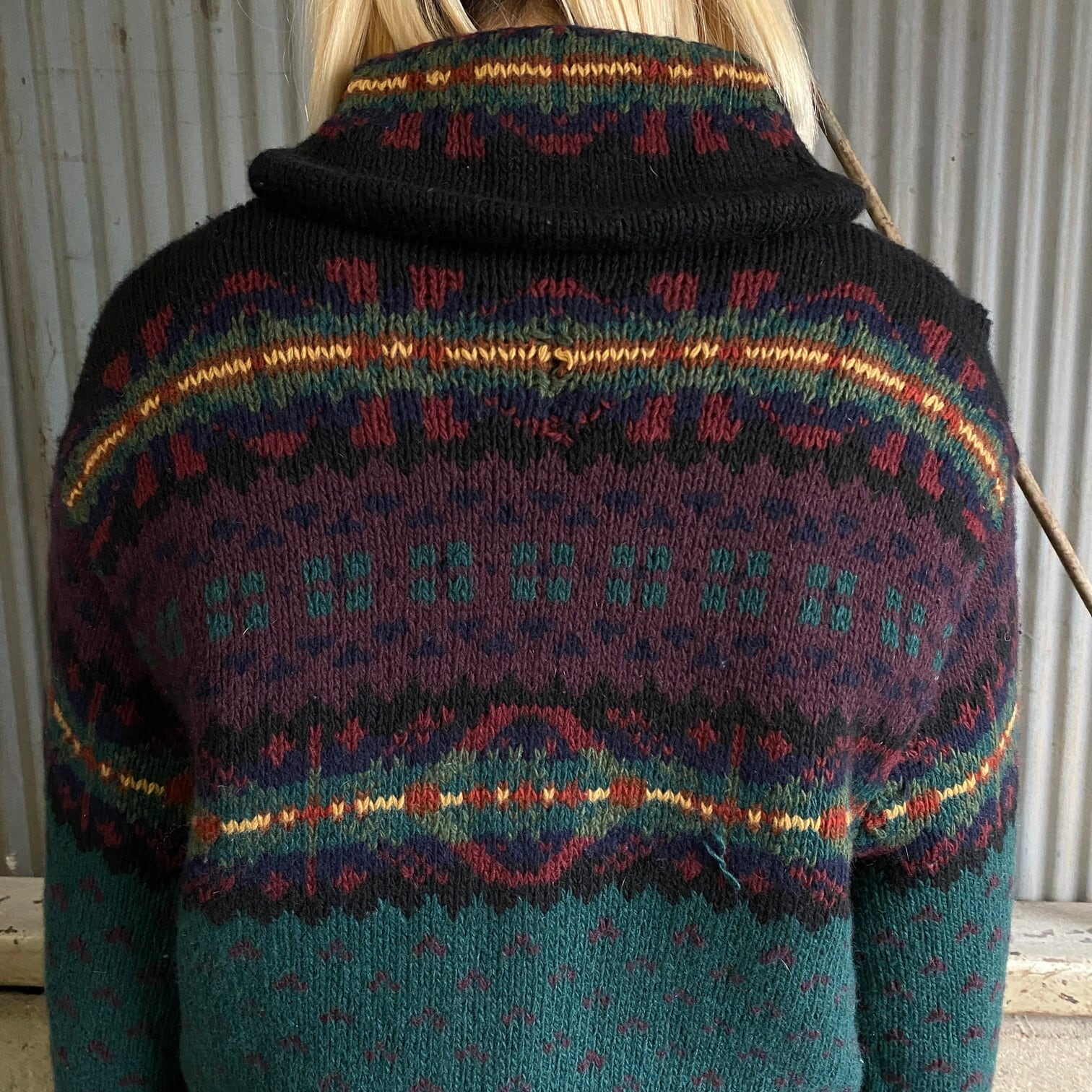 ポロバイラルフローレン ノルディック柄 カシミヤ混 ウールニット 