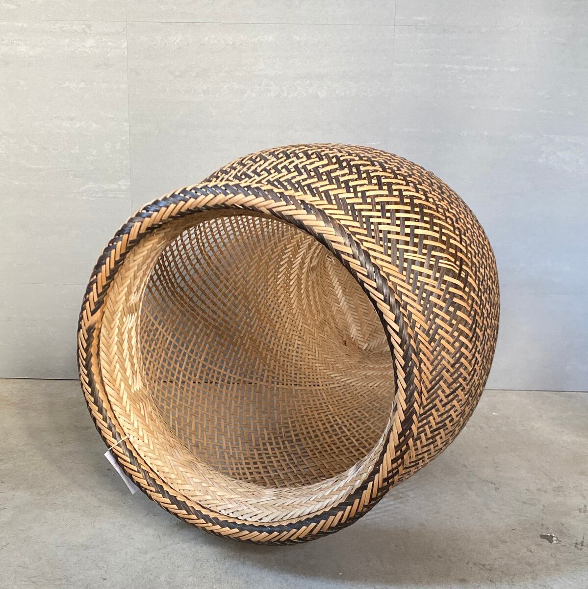 希少籠ブラジル先住民族バニワ族民芸品鉢観葉植物インテリア編み籠