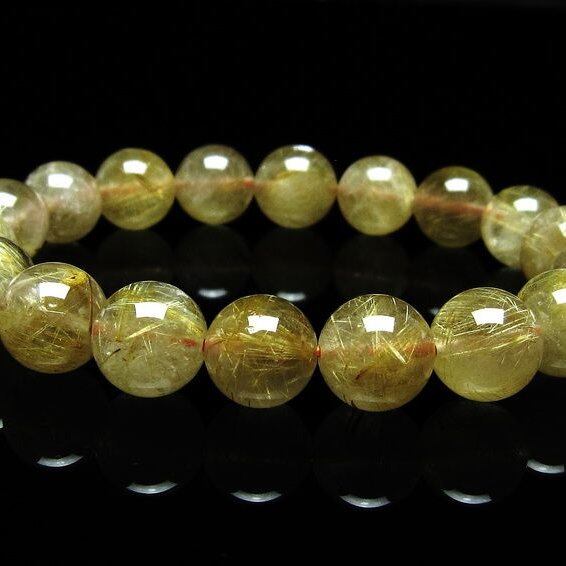 ルチルクォーツ ブレスレット 11mm タイチンルチルクォーツ タイチンルチル 一点物 メール便可 [M便 1/10] 111-49076