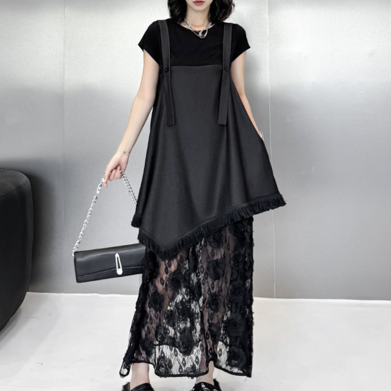 Black suspender dress S1481