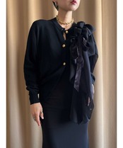 MADE IN SCOTRAND black remake knit cardigan-4462-12