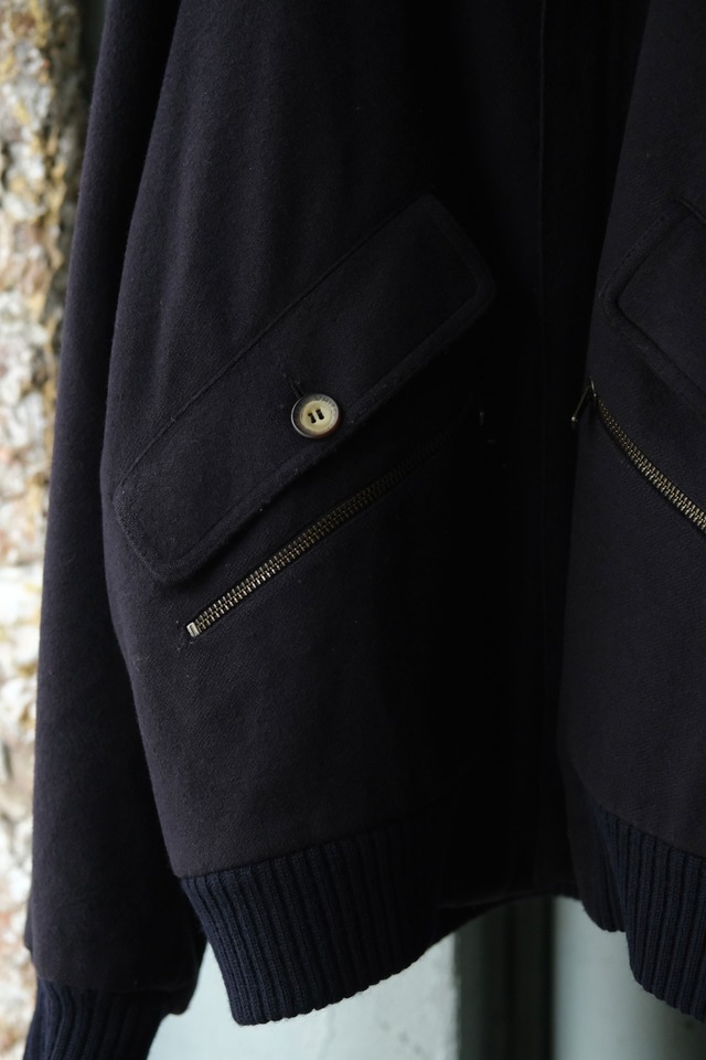 Utah／80-90's "HENRY WHITE DUBLIN" cashmere wool docking blouson