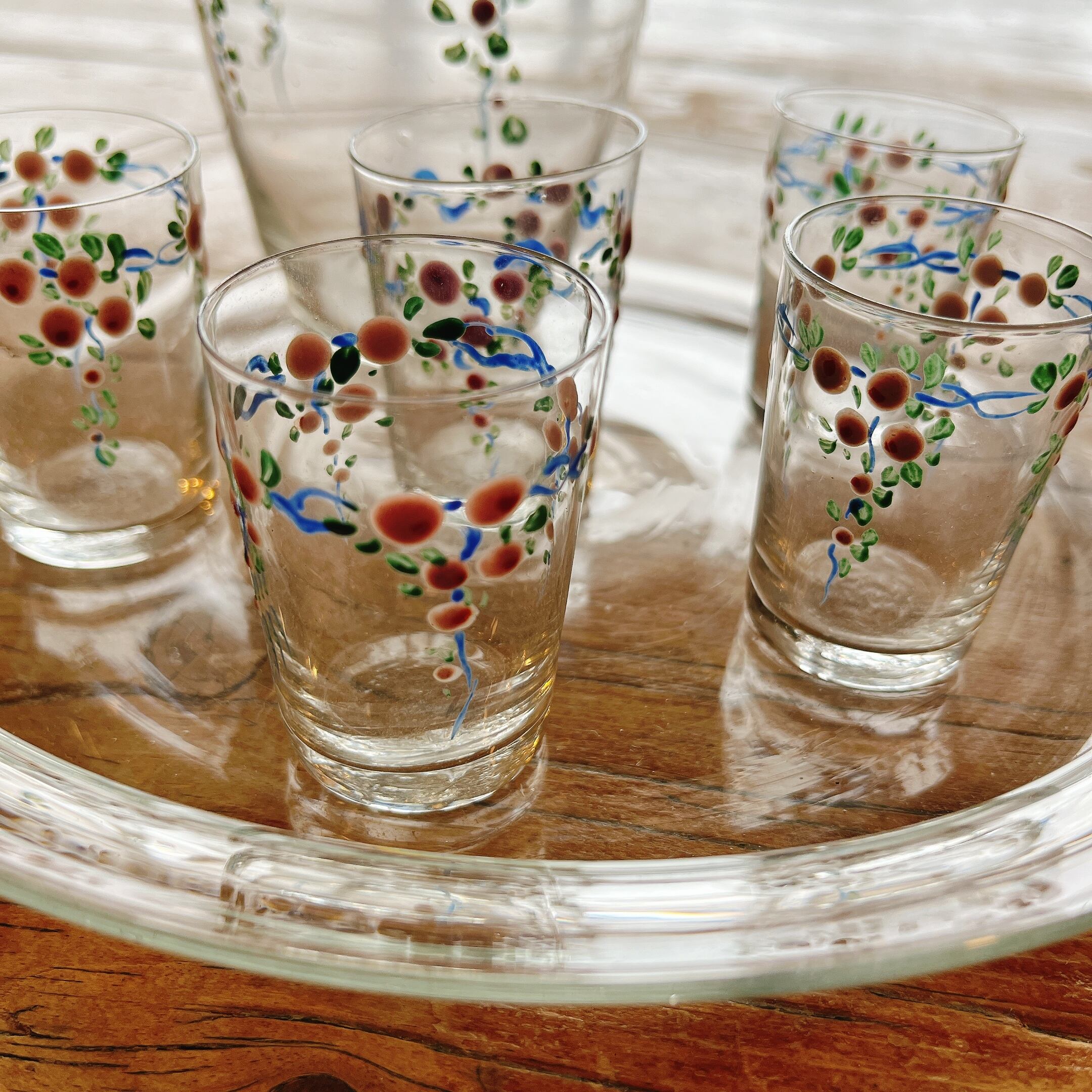 エナメル手描きの花柄が可愛いリキュールグラスSET | gc.brocante
