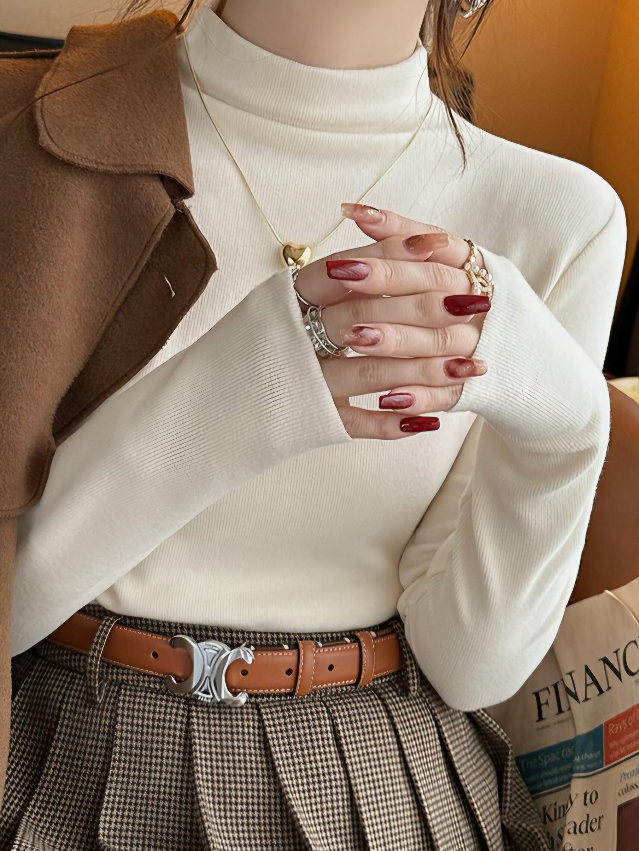 Long sleeve high neck knit L0648