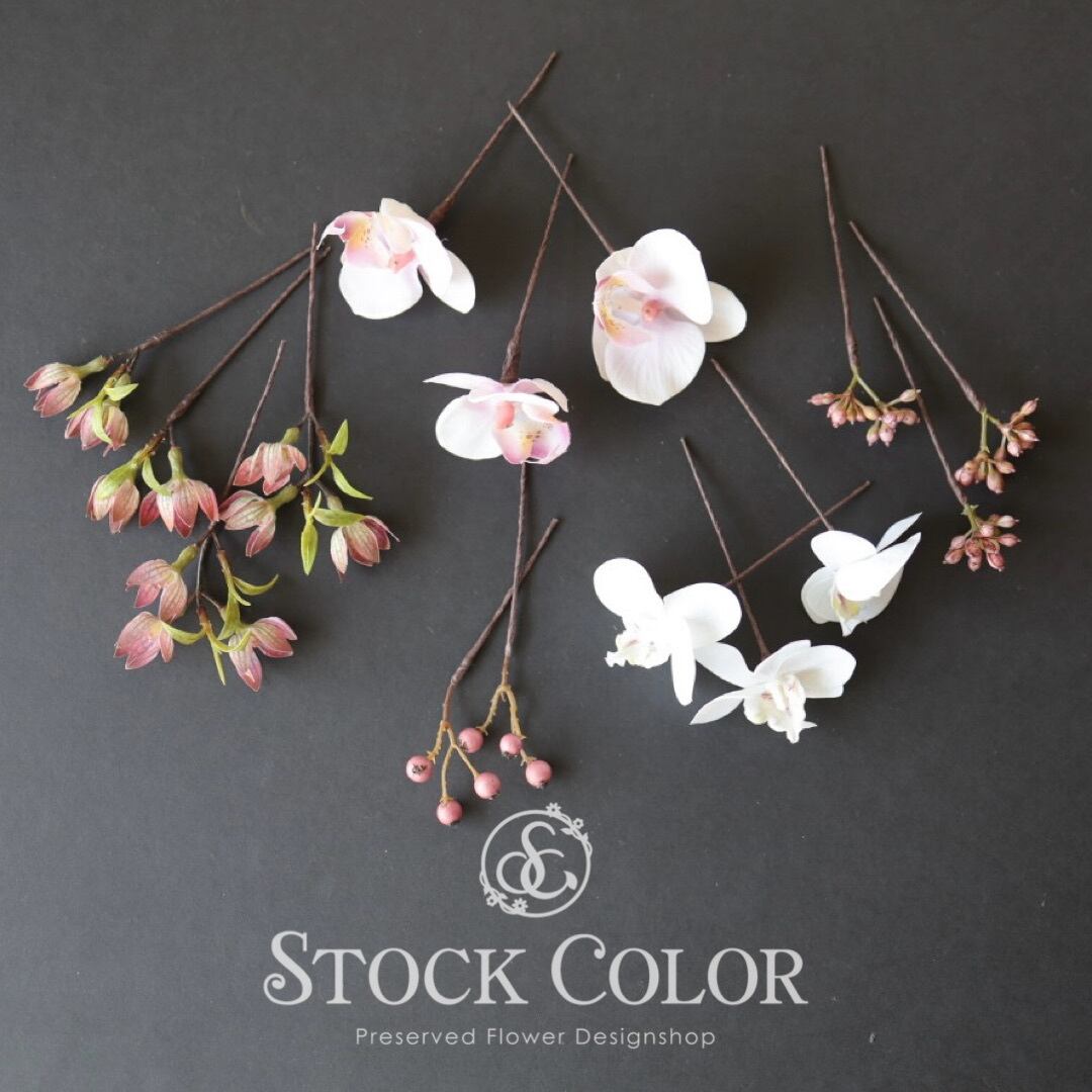 胡蝶蘭 ミニ ヘッドドレス ヘアアクセサリー 髪飾り＊ウェディング