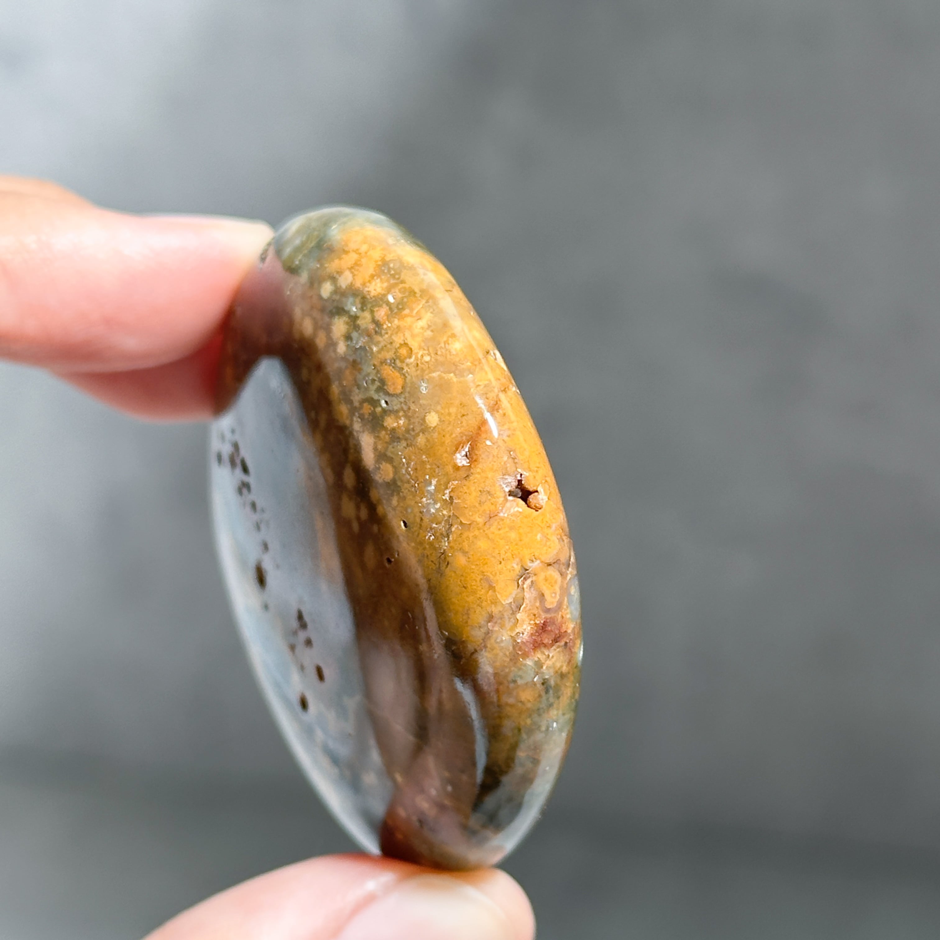 【D】インテリアストーン✴︎オーシャンジャスパー スタンド オーシャンジャスパー パームストーン51◇ Ocean Jasper