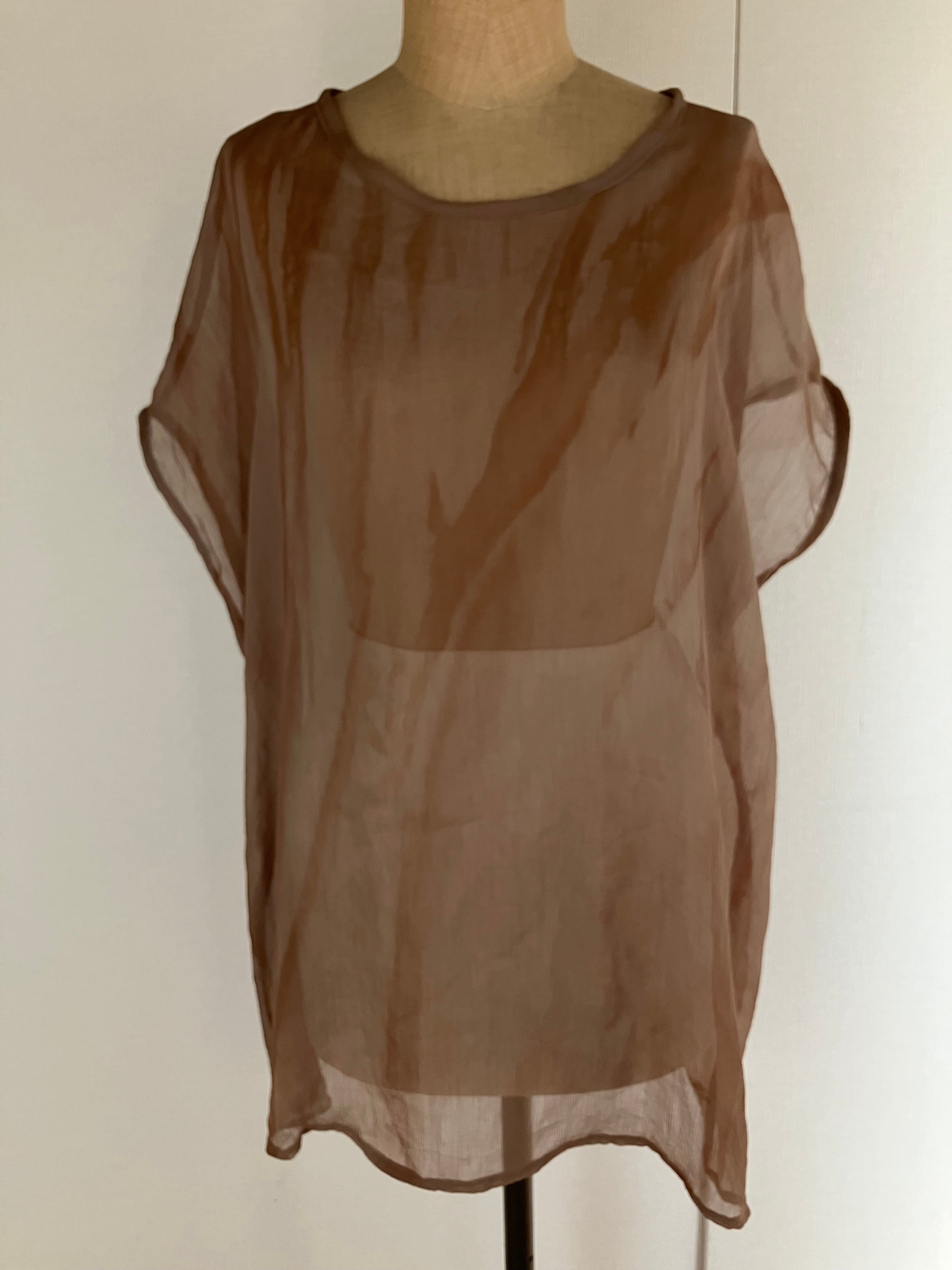 柿渋染め　臈纈染め　ブラウス 柿渋染め | 廣山三千代