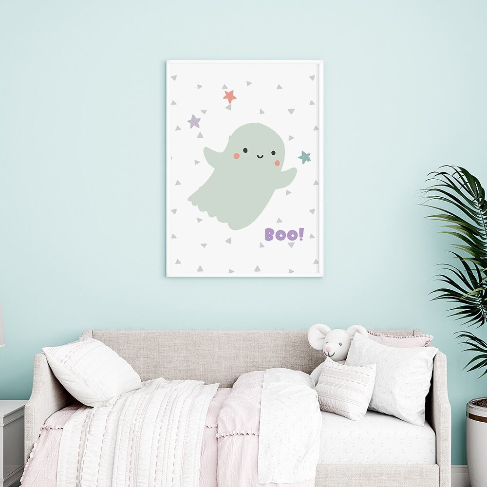 キッズハロウィンポスター / i0315 / かわいいかぼちゃ、オバケ、ねこ カラフルなパンプキン