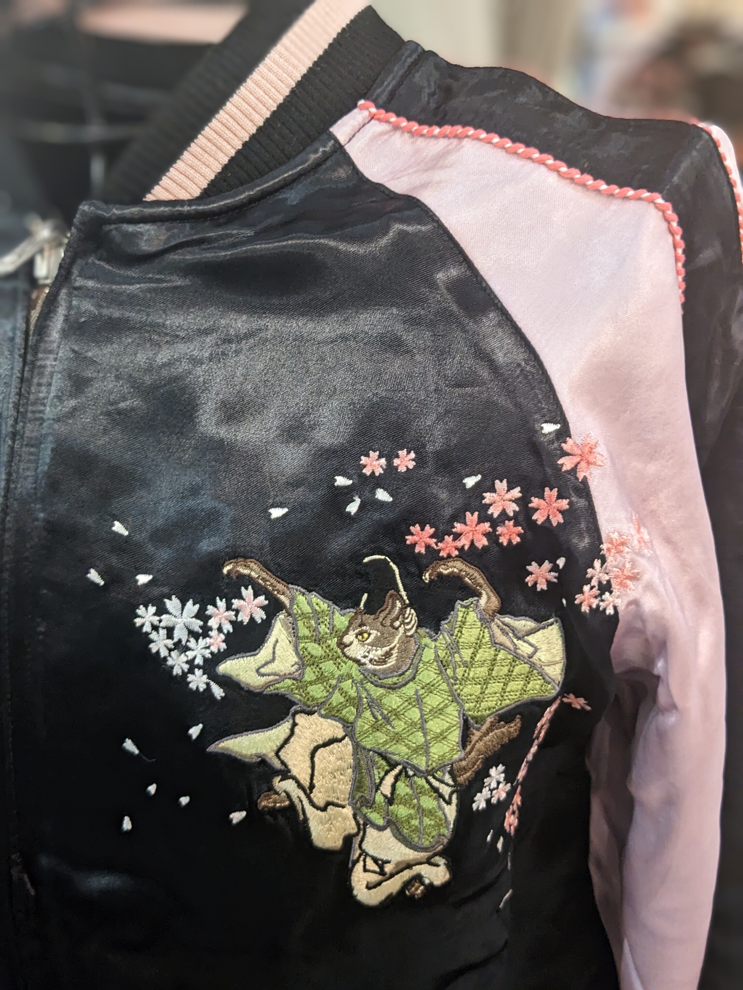 SKJ-010 平安猫の宴会 刺繍スカジャン ブラック L・XL・XXL | Pay ID SKJ-010 平安猫の宴会 刺繍スカジャン ブラック L・XL・XXL | Pay ID