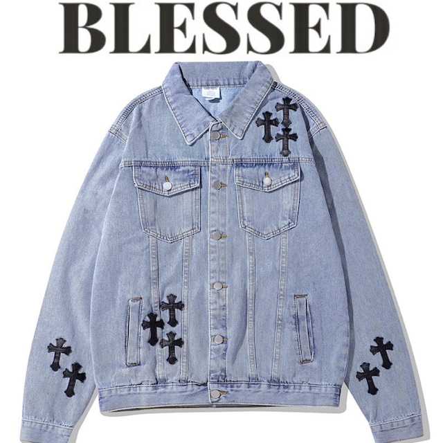 BLESSED cross denim jaket クロスパッチデニムジャケット