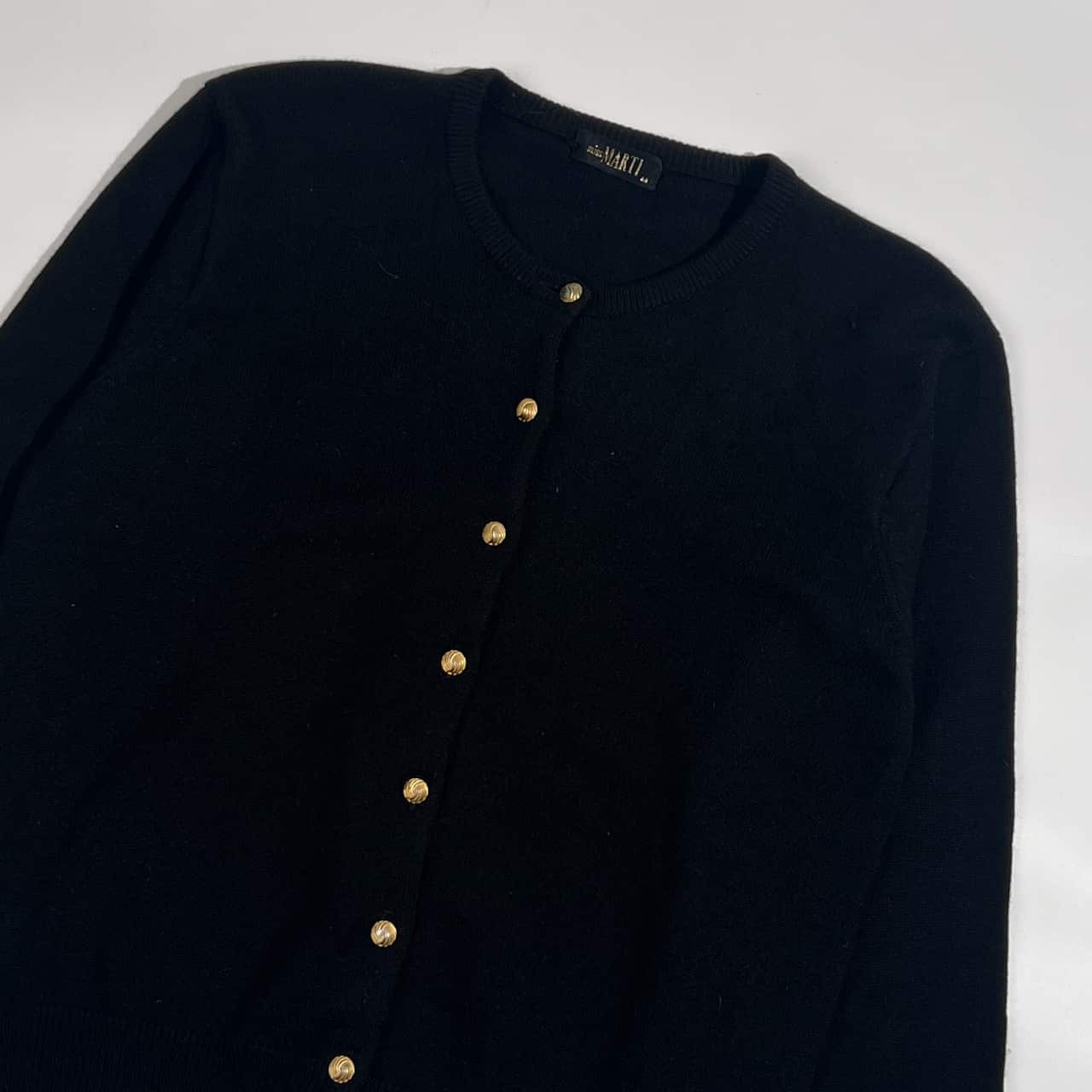 カシミヤ100% miss MARTI 金ボタン ニット カーディガン M/ブラック レディース