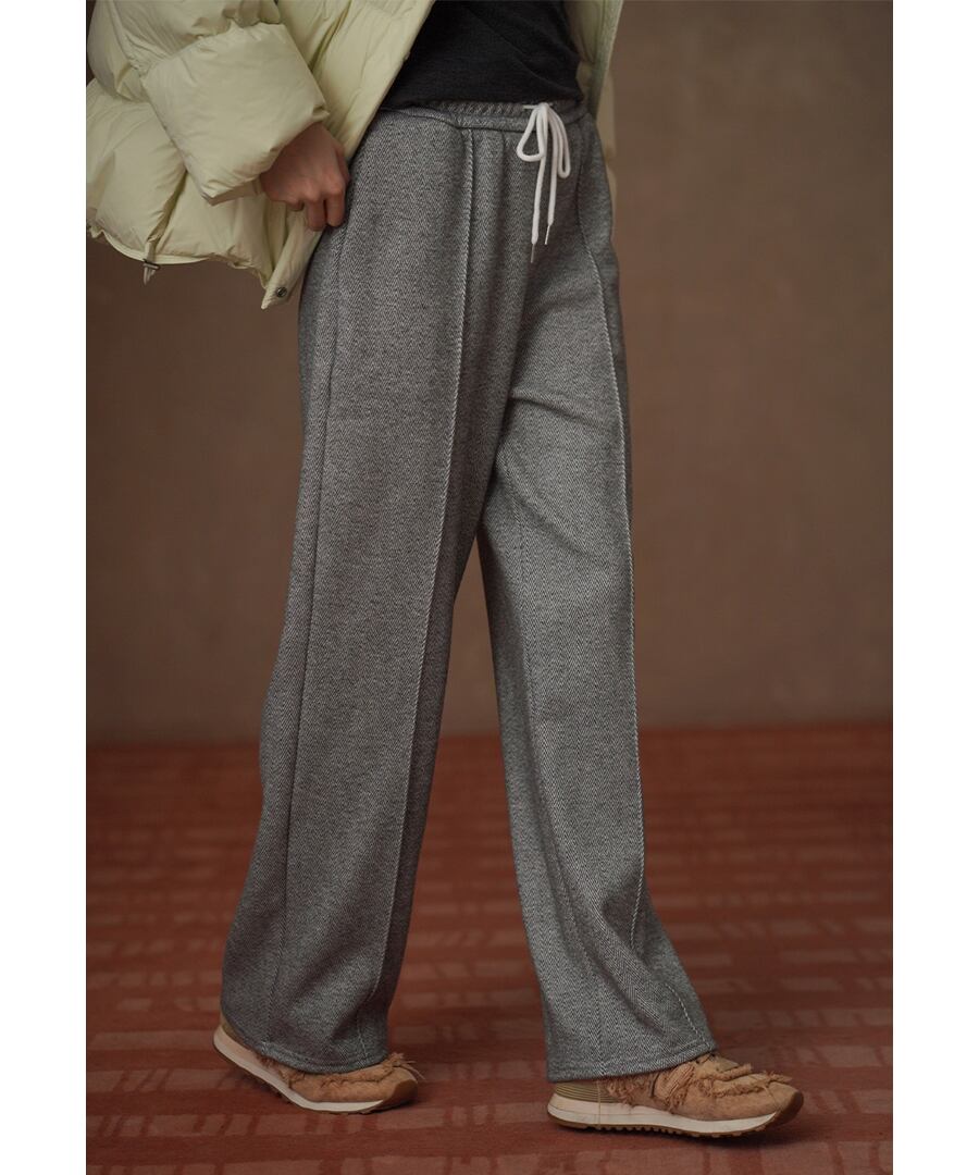 センターシーム◆ヘリンボーンウールパンツ【p-20291】