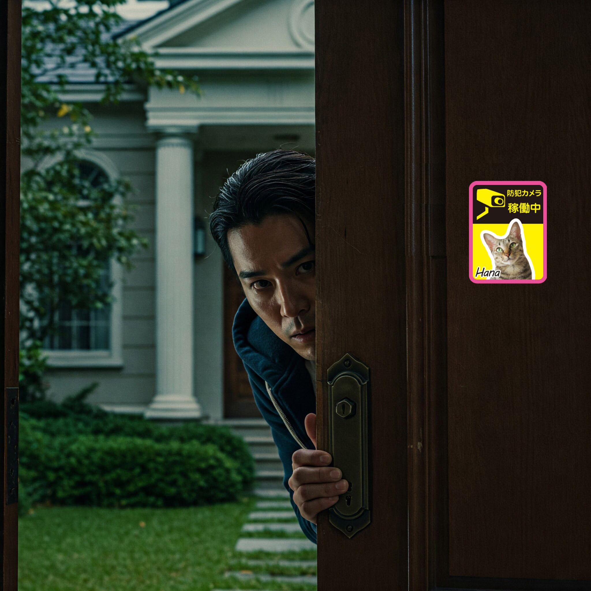 猫がいます四角 | うちの子フォトステッカー